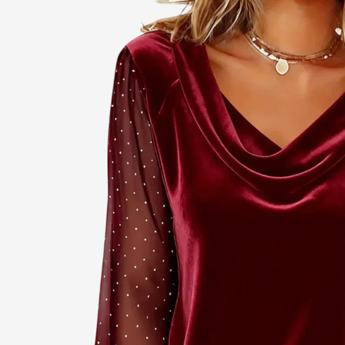 Floreani™ Elegant bluse i let fald