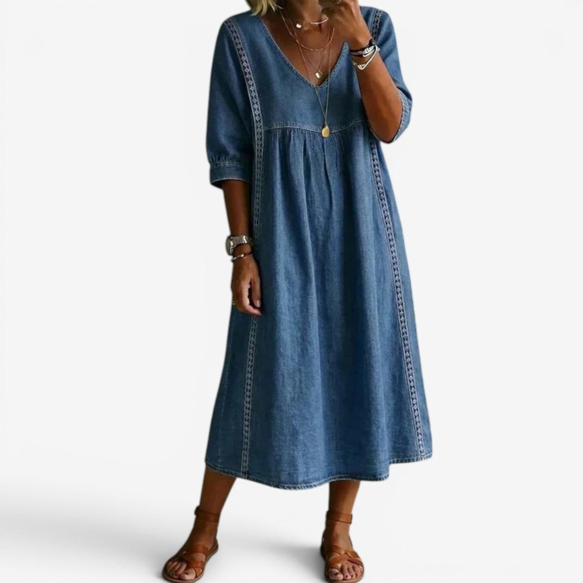 Carolline™ Sommerkjole med broderi