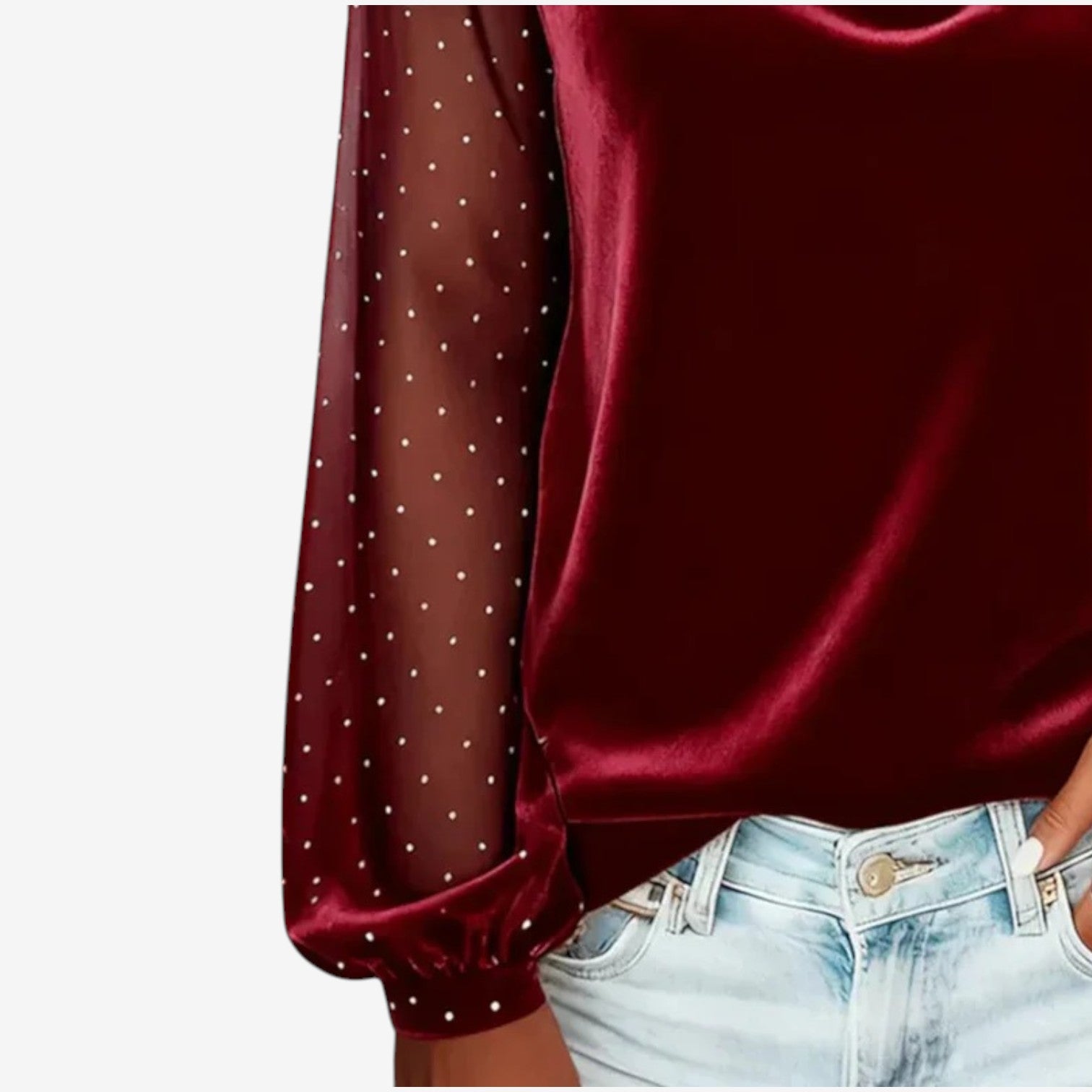 Floreani™ Elegant bluse i let fald
