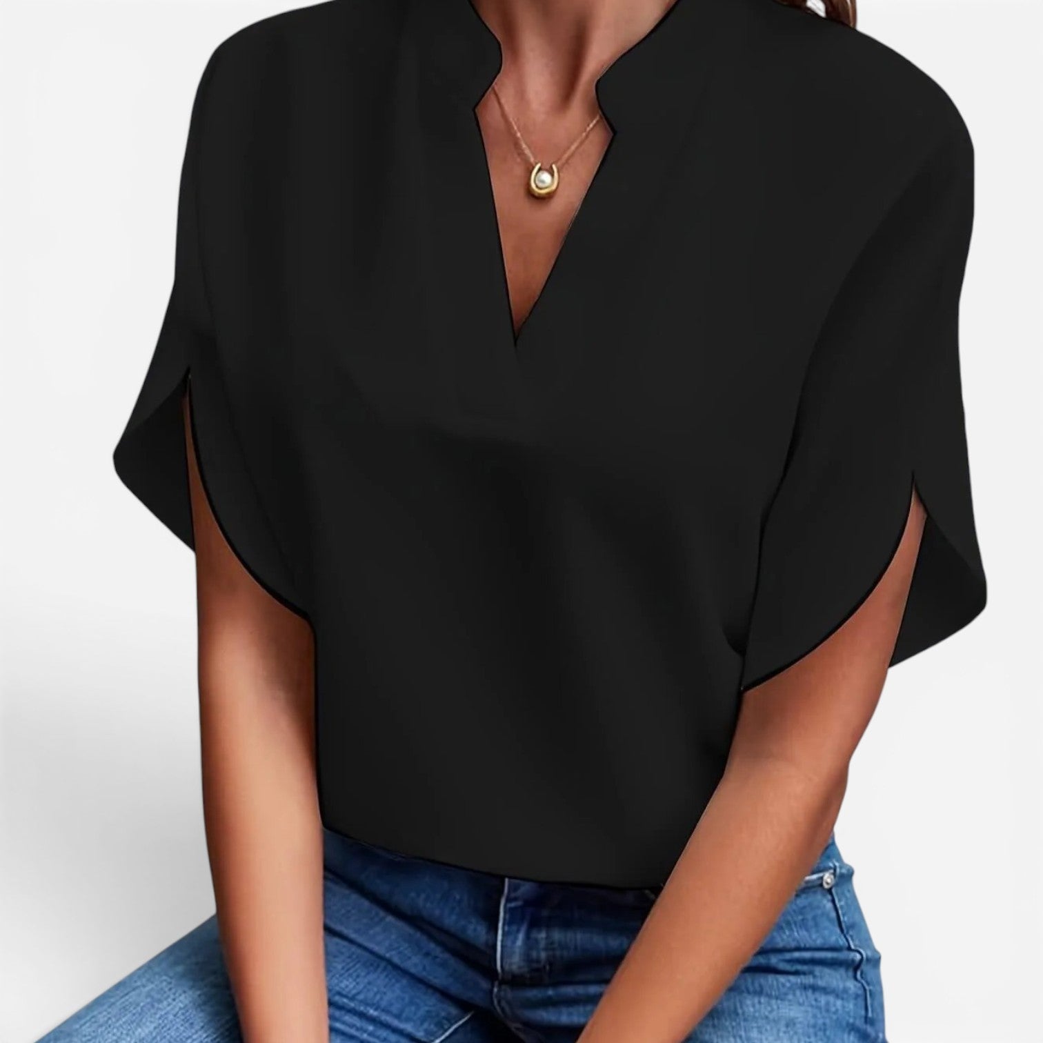 Julie™ Bluse med V-udskæring