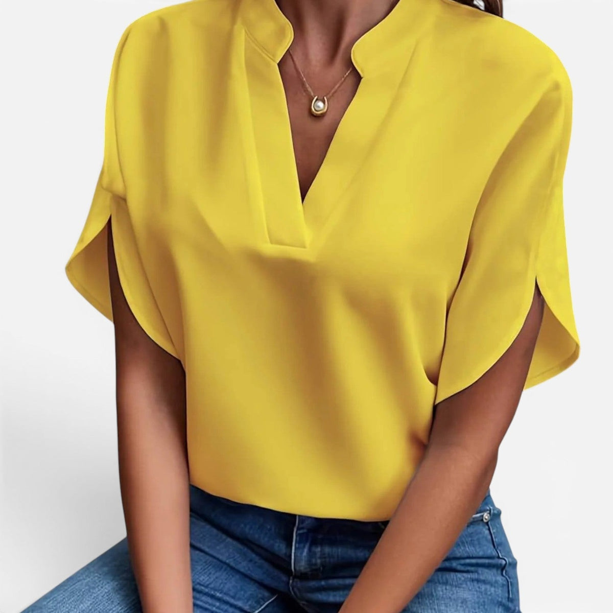 Jewel™ Bluse med V-udskæring