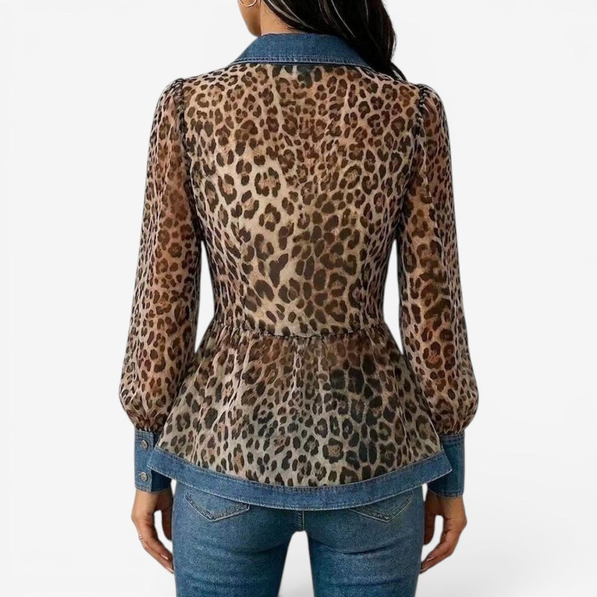 Laura™ Leopard-peplumbluse
