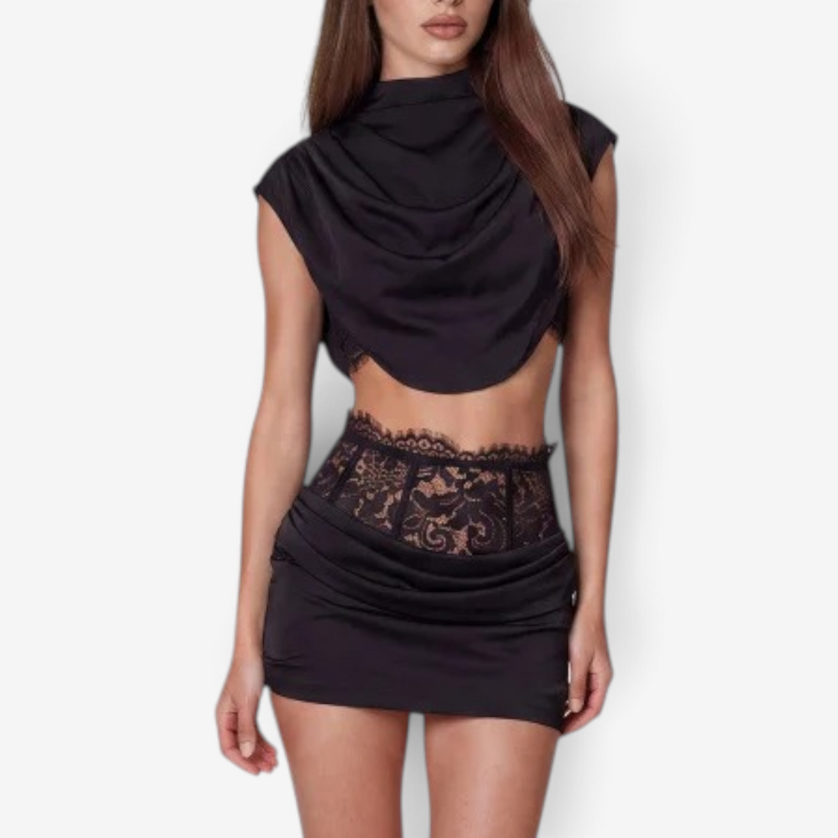 Sandeep™ Nederdel crop top sæt