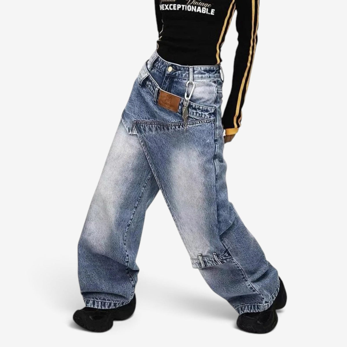 Milly™ Talje baggy jeans med vide ben