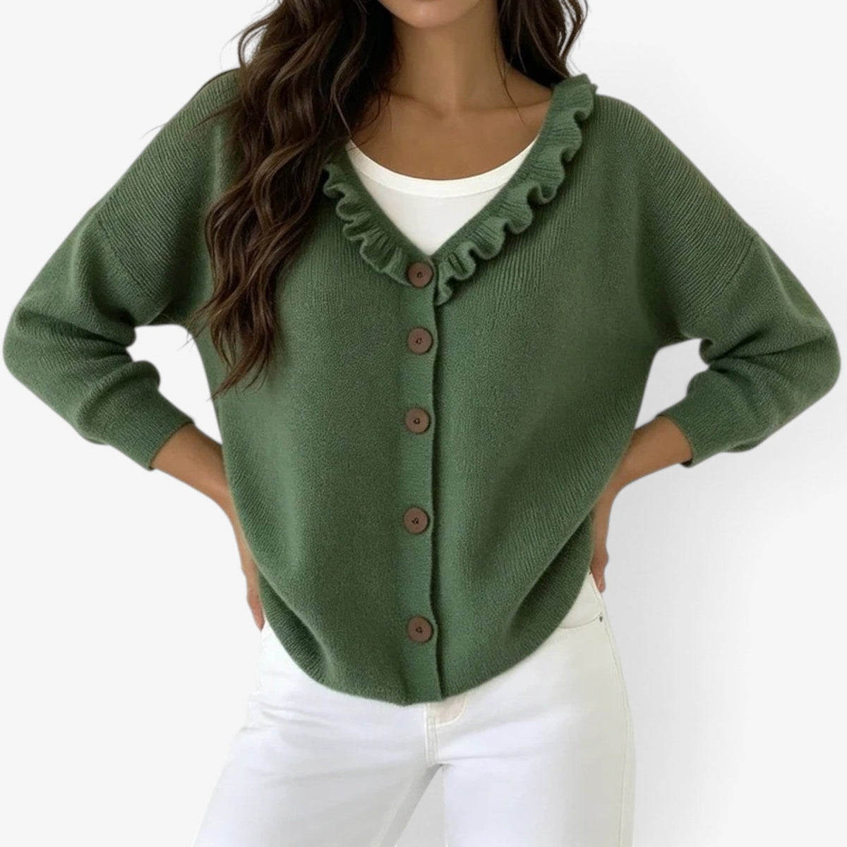 Marel™ Flæsestrikket cardigan