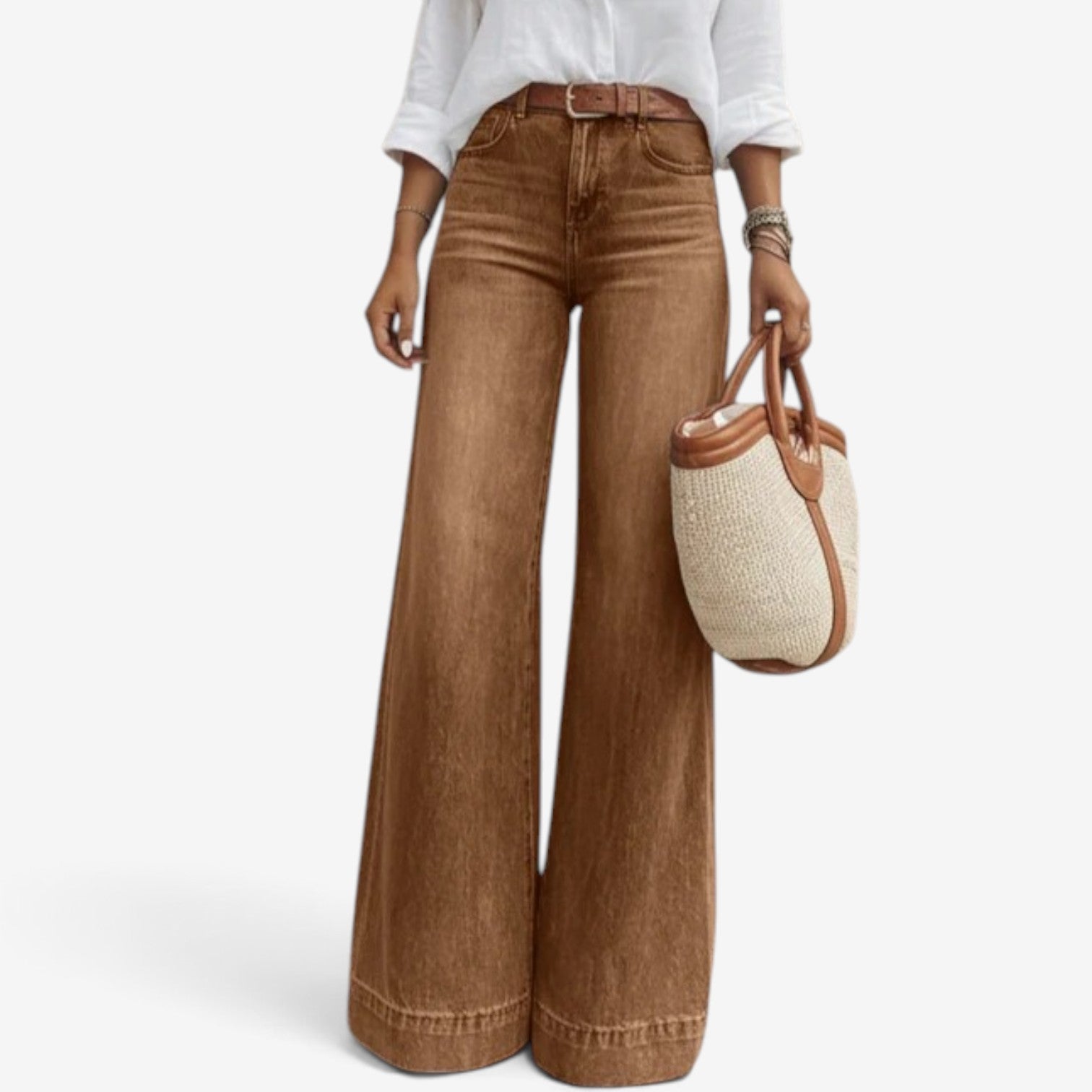 Macy™ Jeans med vide ben og flare