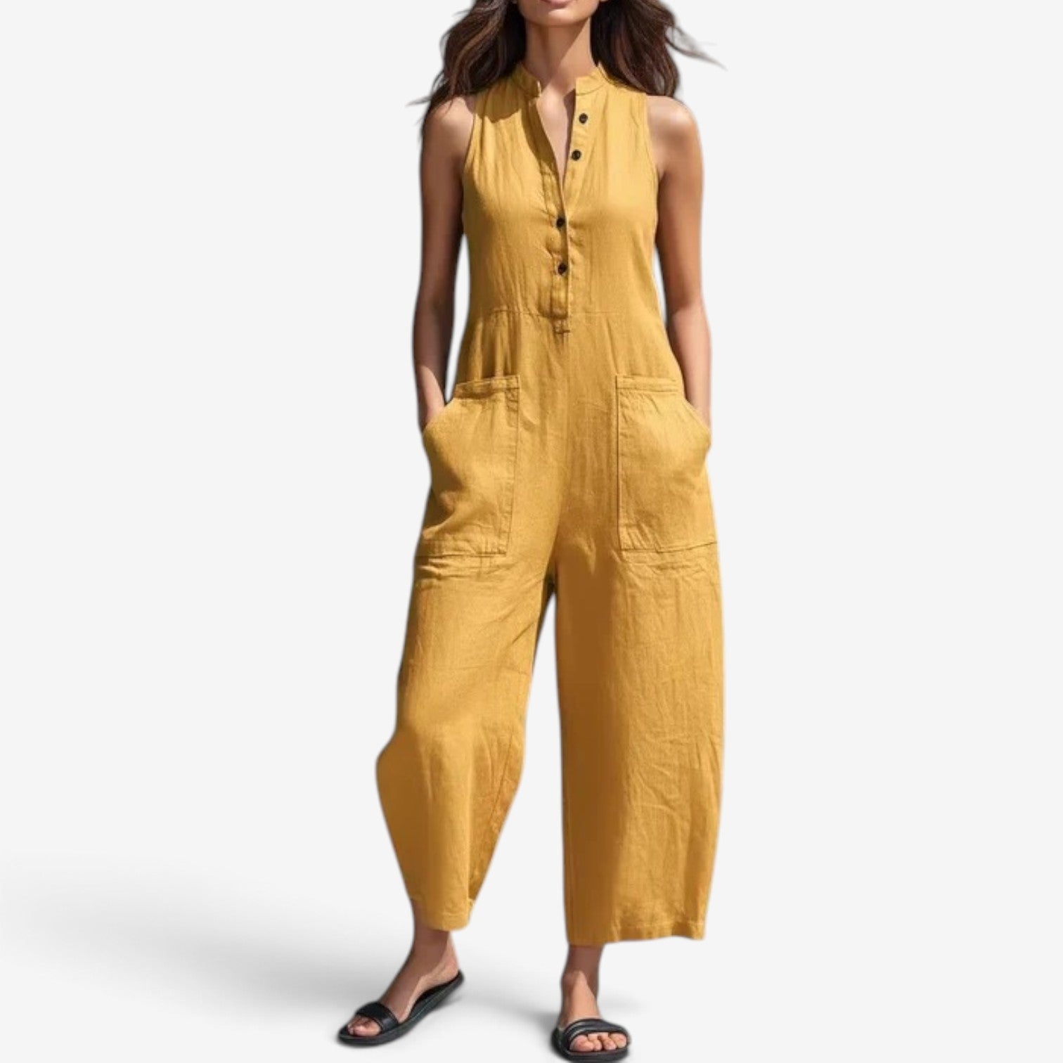 Georgia™ Ærmeløs jumpsuit med vide ben