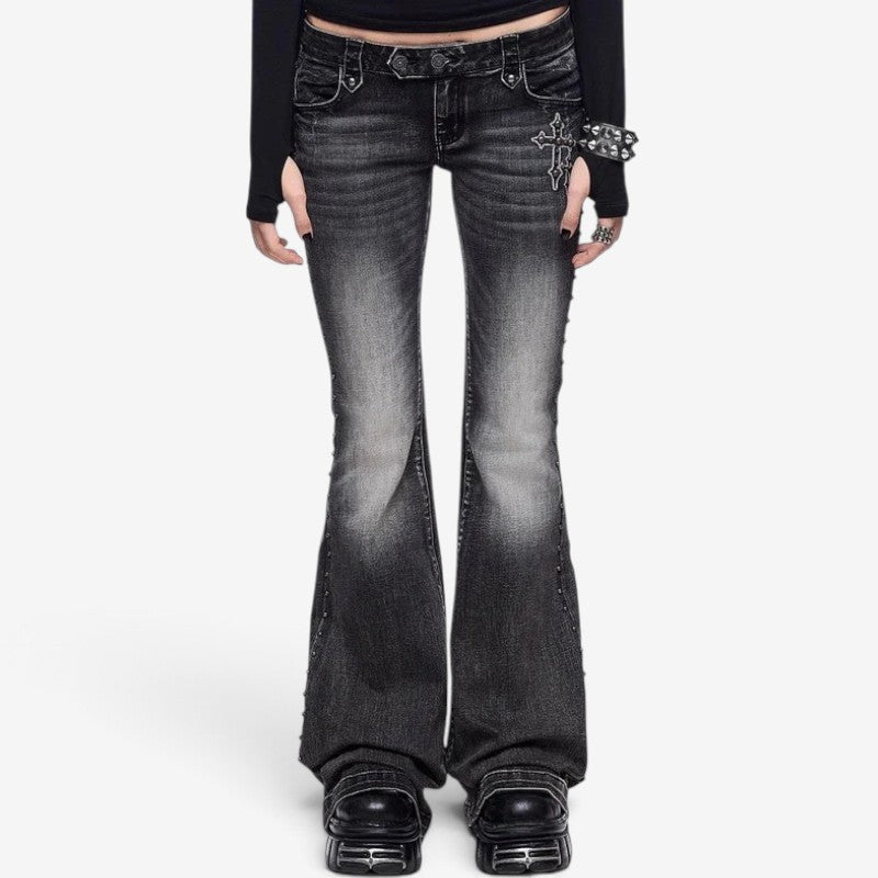 Antonette™ Jeans med englevinge-udstyr og flare-snit