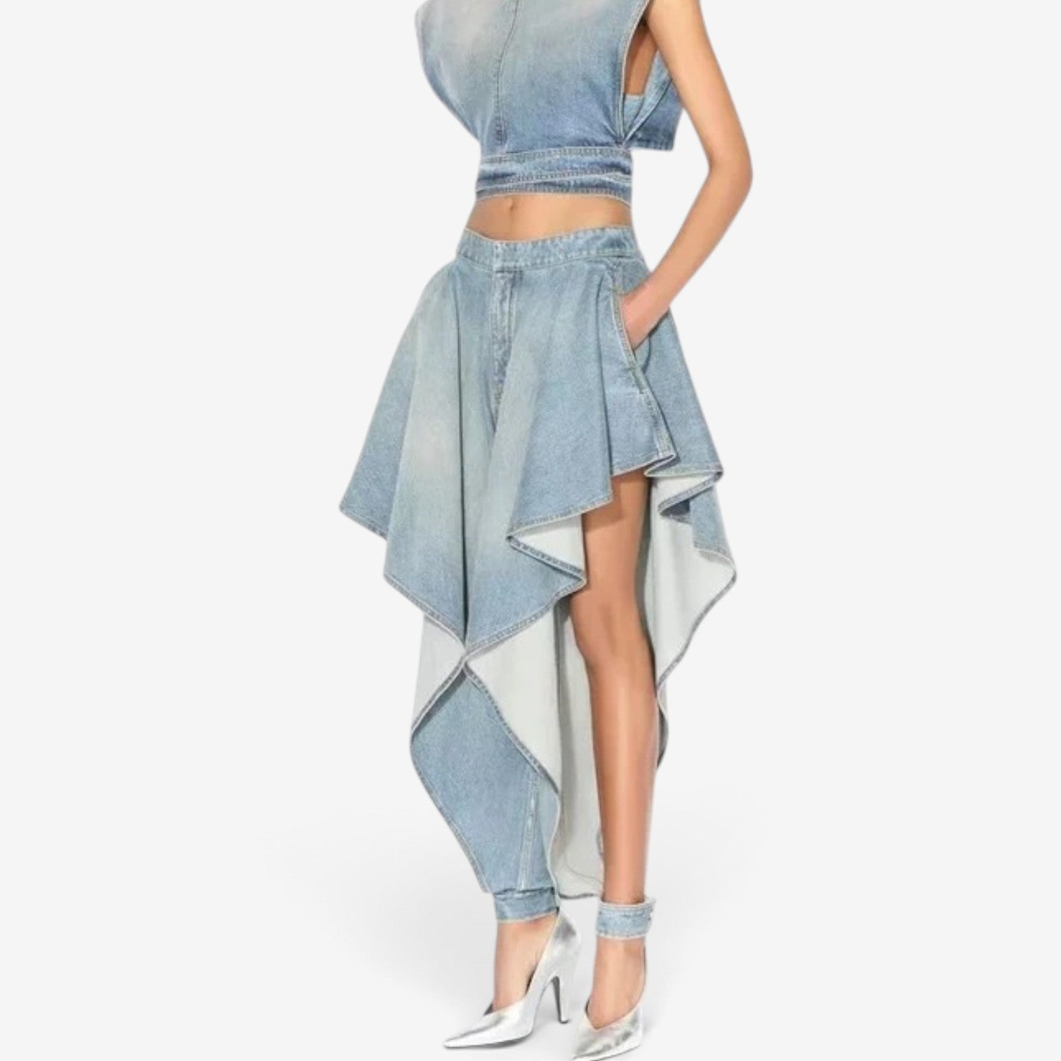 Vaine™ Asymmetrisk denimnederdel