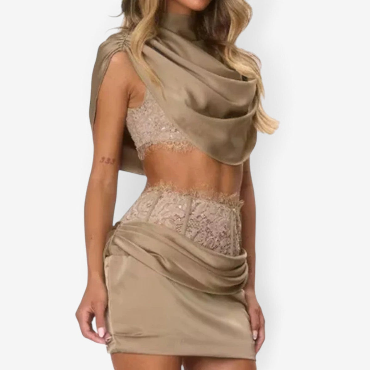 Sandeep™ Nederdel crop top sæt