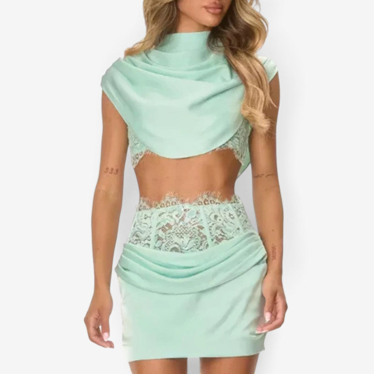 Sandeep™ Nederdel crop top sæt