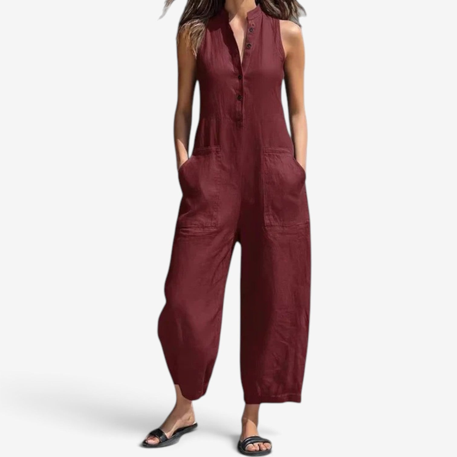 Georgia™ Ærmeløs jumpsuit med vide ben