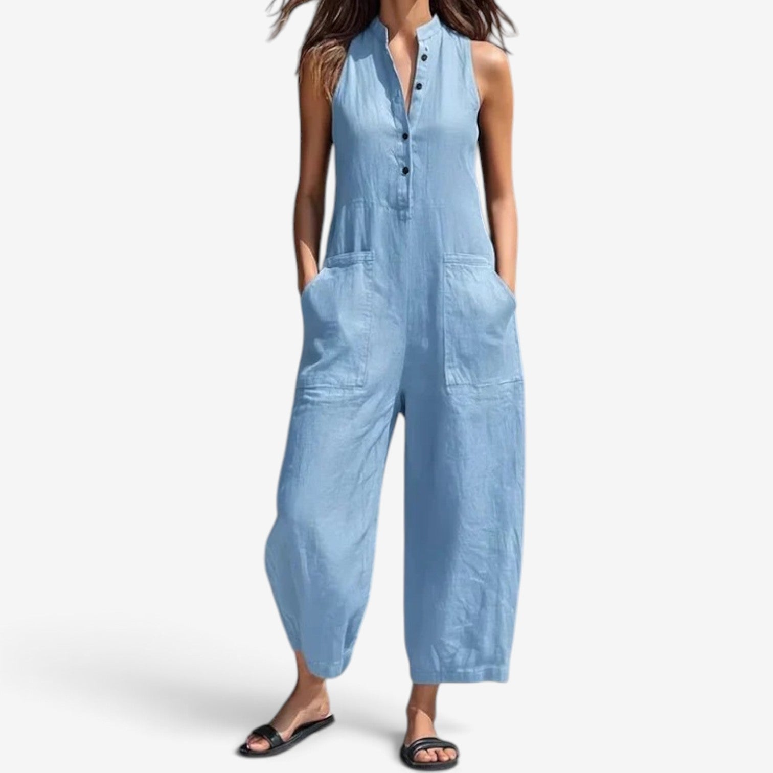 Georgia™ Ærmeløs jumpsuit med vide ben